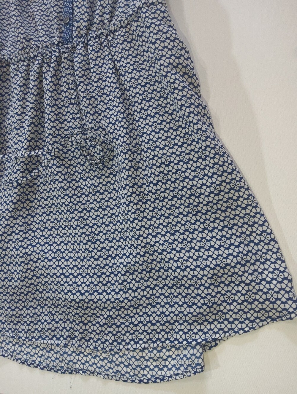 Gap Midi Dress Womens Size Small Blue White Geometric Coastal Casual Indie Boho - Picture 2 of 8